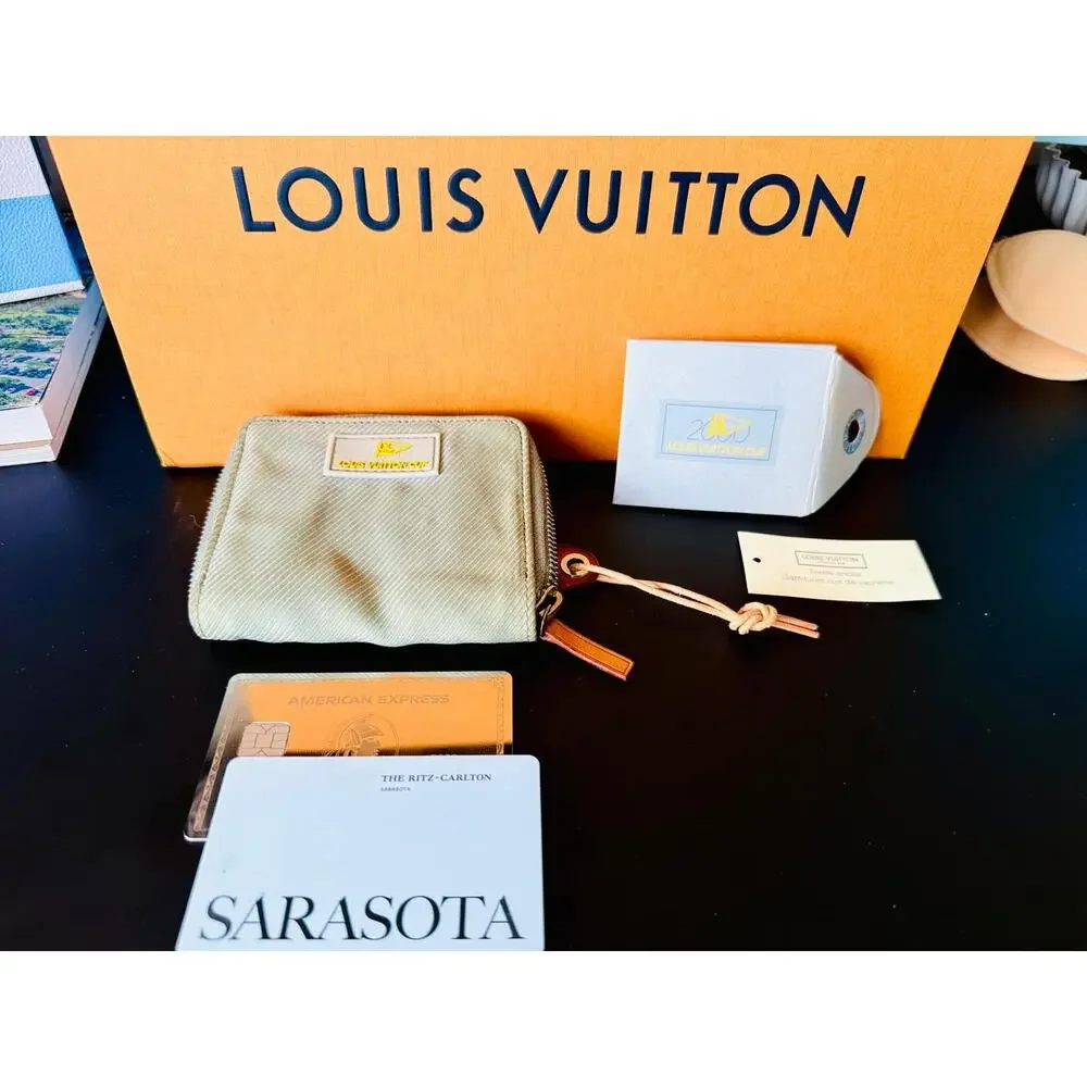 LOUIS VUITTON Cup 2000 Zippy Small Men's Wallet KHAKI Green Pouch Sailing Yacht